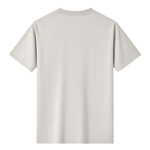Relaxed Cotton Essential Tee in Beige, straight-on back view