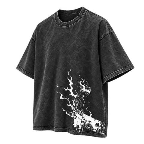 Asta Anti-Magic Vintage Wash Graphic Tee black three-quarter front view