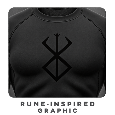 Black — Tonal Rune — rune graphic detail — Berserk Compression Long-Sleeve