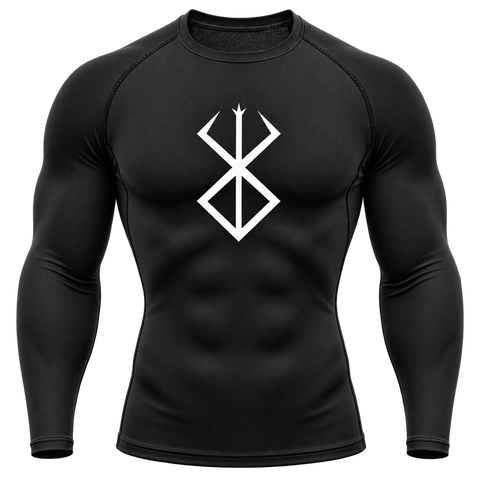 Black — White Rune — front — Berserk Compression Long-Sleeve