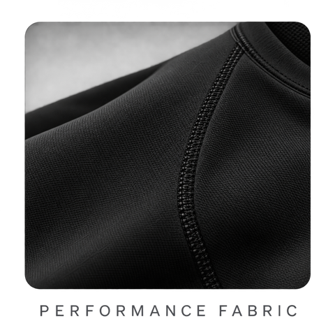 Black — White Rune — performance fabric detail — Berserk Compression Long-Sleeve