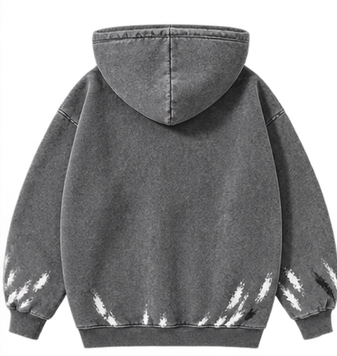 Black — back — Blamacar Drip Graphic Oversized Hoodie