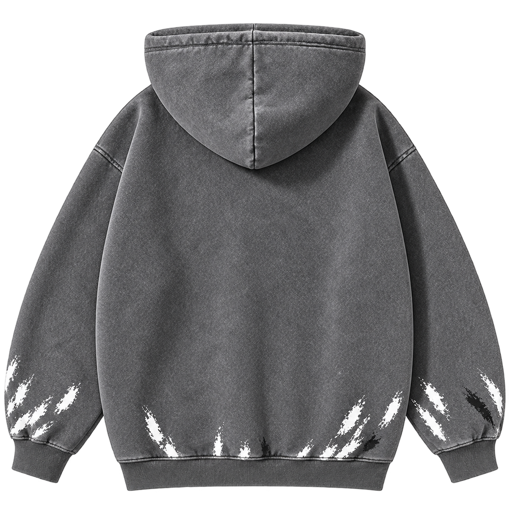 Black — back — Blamacar Drip Graphic Oversized Hoodie