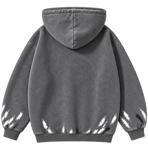 Black — back — Blamacar Drip Graphic Oversized Hoodie
