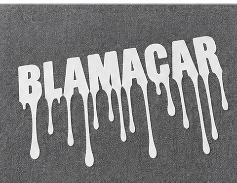 Black — logo detail — Blamacar Drip Graphic Oversized Hoodie