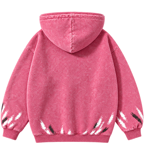 Rose Red — back — Blamacar Drip Graphic Oversized Hoodie