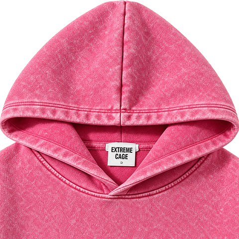 Rose Red — hood detail — Blamacar Drip Graphic Oversized Hoodie