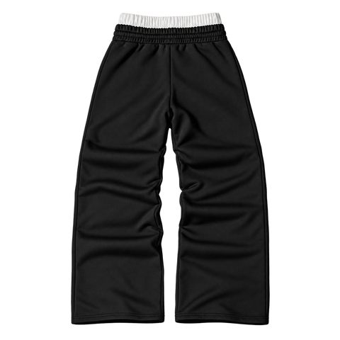 Black · Tonal Graphic — back — Bold Letter Graphic Straight-Leg Pants