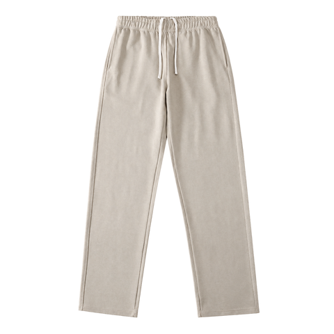 Everyday Terry Track Pants in Beige Gray, straight-leg fit