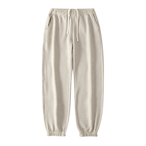 Everyday Terry Track Pants in Beige Gray, tapered fit