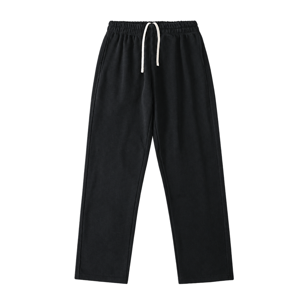 Everyday Terry Track Pants in Black, straight-leg fit