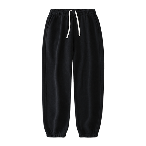 Everyday Terry Track Pants in Black, tapered fit