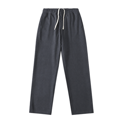 Everyday Terry Track Pants in Charcoal Gray, straight-leg fit