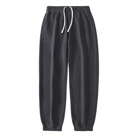 Everyday Terry Track Pants in Charcoal Gray, tapered fit