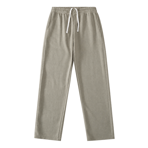 Everyday Terry Track Pants in Gray Green, straight-leg fit