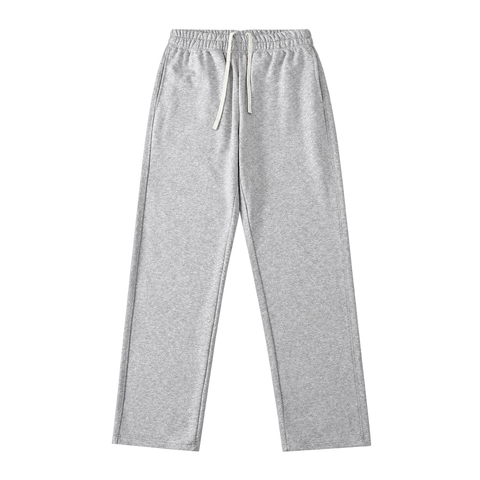 Everyday Terry Track Pants in Heather Gray, straight-leg fit