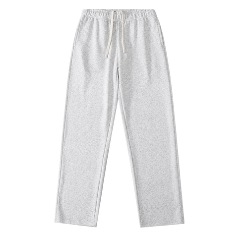 Everyday Terry Track Pants in Light Heather Gray, straight-leg fit