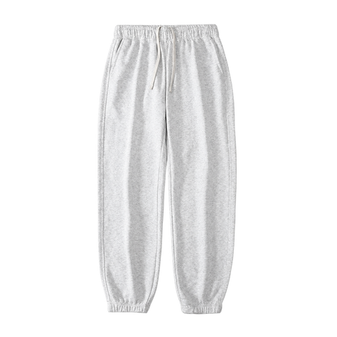 Everyday Terry Track Pants in Light Heather Gray, tapered fit