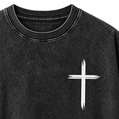 Black — front cross detail — Faith Over Fear Graphic Tee