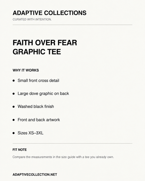 Shared — Faith Over Fear Graphic Tee — Why It Works feature card