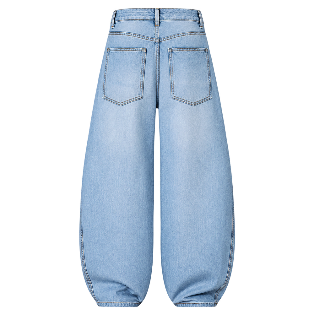 Relaxed Wide-Leg Denim Jeans back view