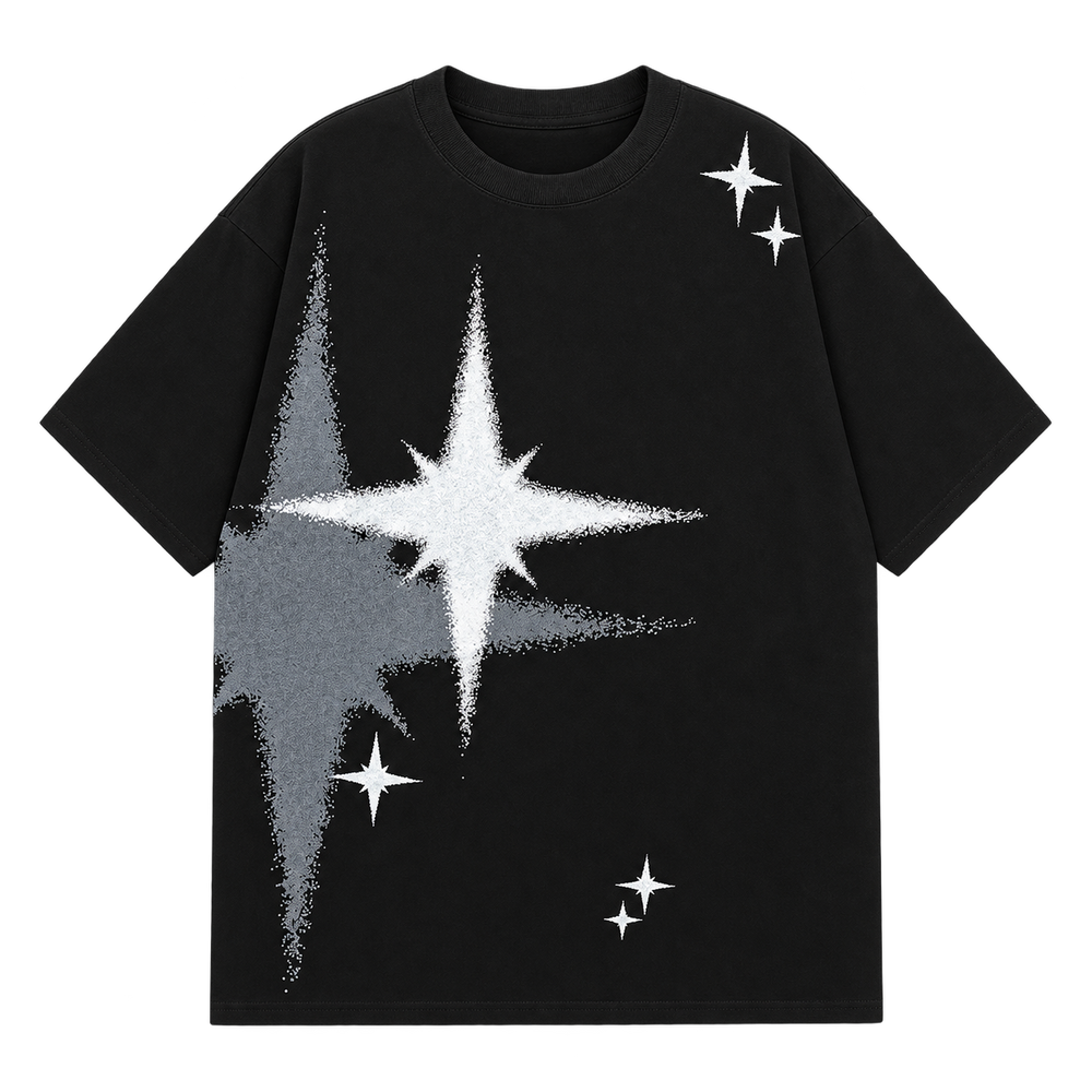 Starburst Graphic Tee — Black — front view