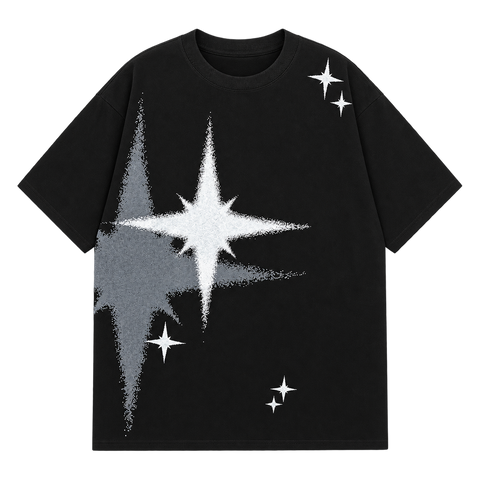 Starburst Graphic Tee — Black — front view