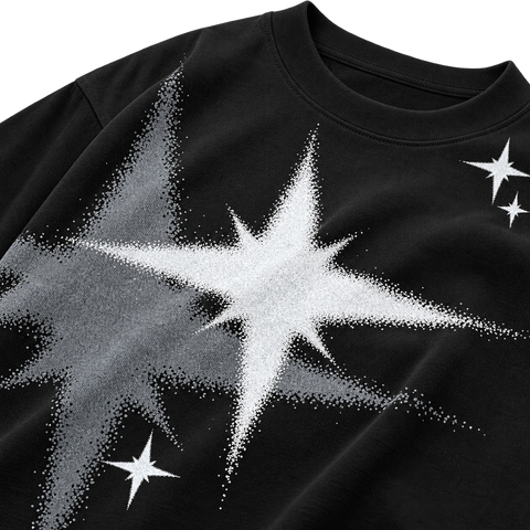 Starburst Graphic Tee — Black — starburst graphic detail