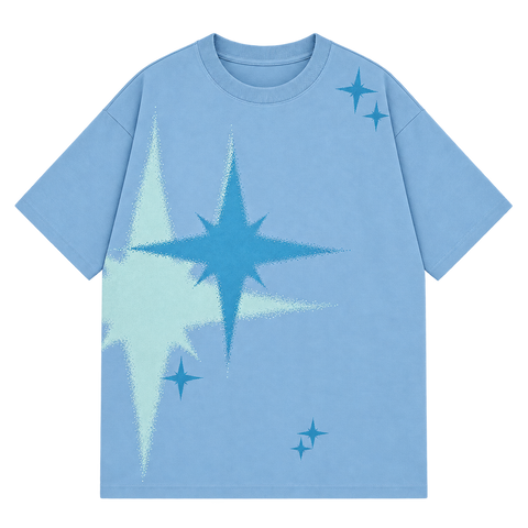 Starburst Graphic Tee — Blue — front view