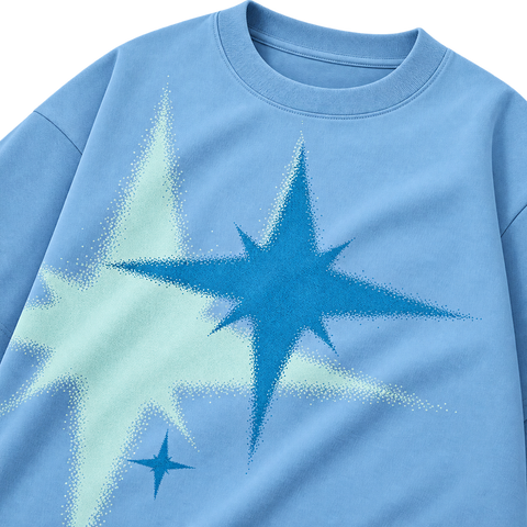 Starburst Graphic Tee — Blue — starburst graphic detail