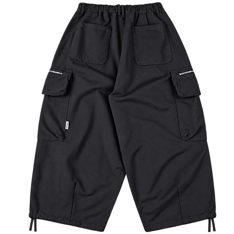 Utility Wide-Leg Cargo Pants Black — back