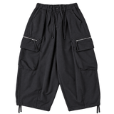 Utility Wide-Leg Cargo Pants Black — front