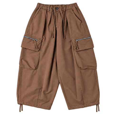 Utility Wide-Leg Cargo Pants Brown — front