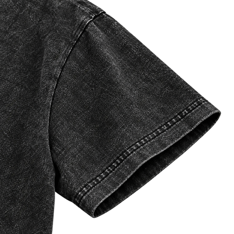 Black — sleeve detail — Vintage Wash Essential Tee