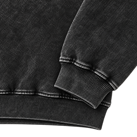 Black — cuff detail — Vintage Wash Pullover Hoodie