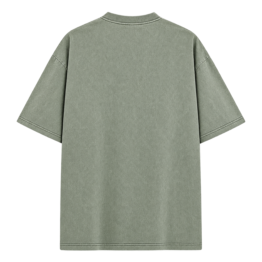 Army Green — back — Vintage Wash Essential Tee