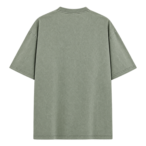 Army Green — back — Vintage Wash Essential Tee