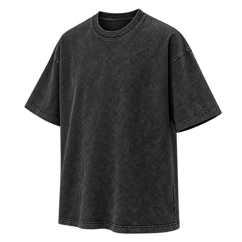 Black — three-quarter front — Vintage Wash Essential Tee