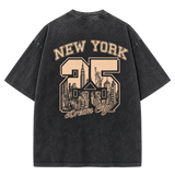 Vintage Wash New York 25 Tee — Black New York back view