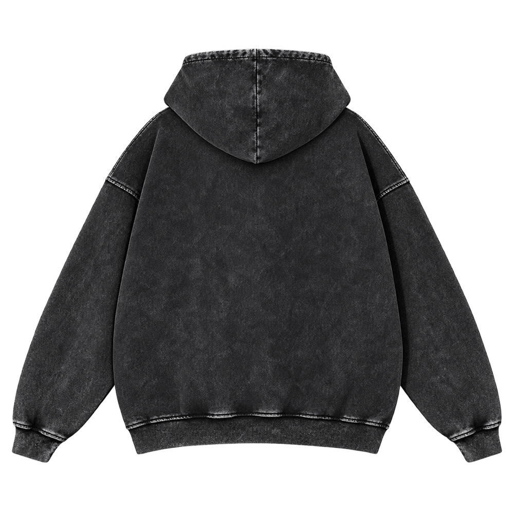 Black — back — Vintage Wash Pullover Hoodie