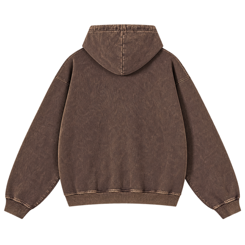 Washed Brown — back — Vintage Wash Pullover Hoodie