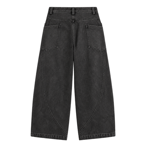 Washed Black Straight-Leg Jeans back view