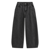 Washed Black Straight-Leg Jeans front view