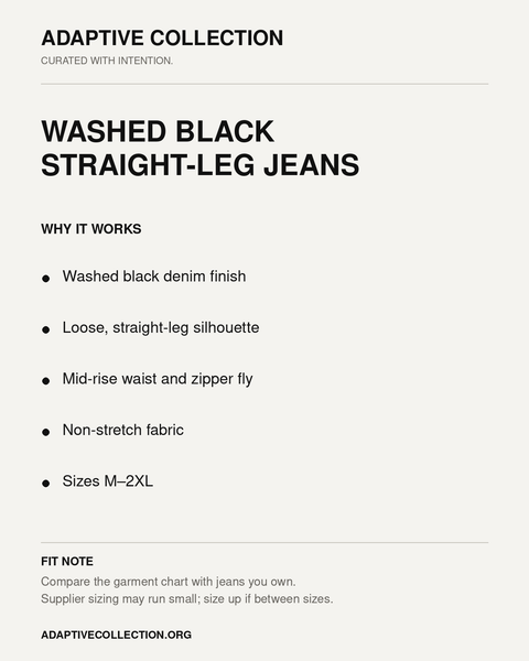 Washed Black Straight-Leg Jeans product details card