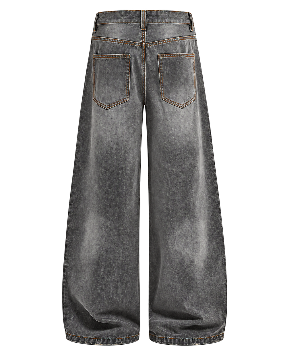 Washed Gray Straight-Leg Jeans back view